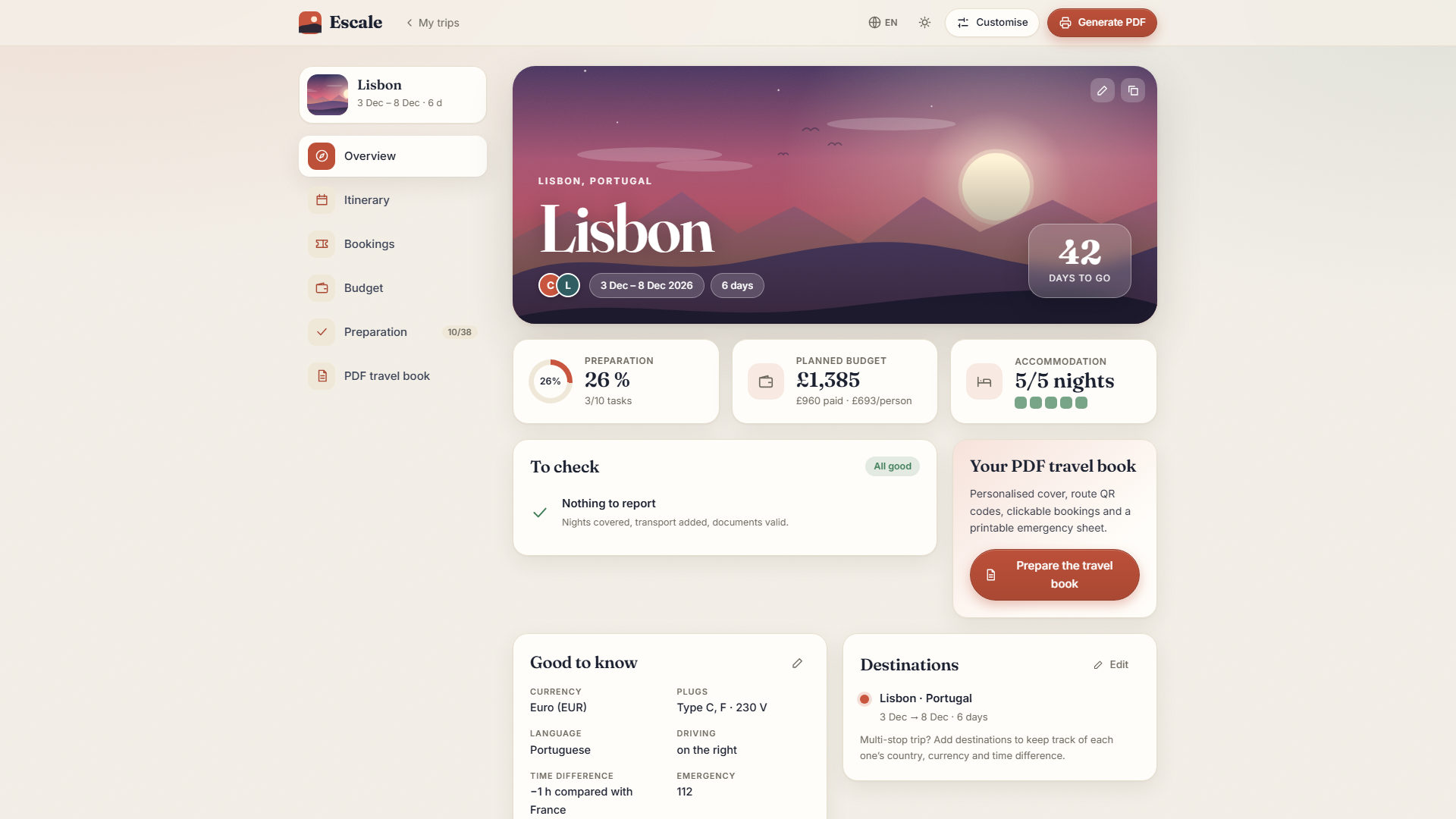 Escale – Carnet de voyage et PDF — screenshot 1