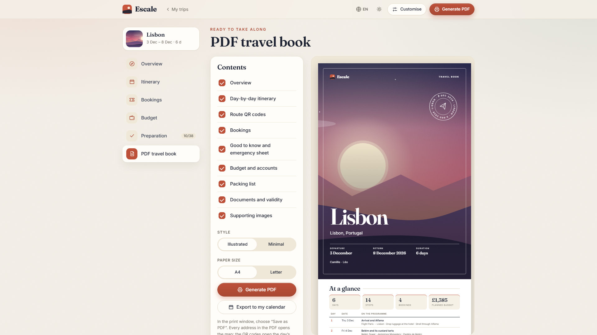 Escale – Carnet de voyage et PDF — screenshot 6